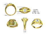 Men's Sterling Silver Semi Mount Ring Setting Oval OV 8x6mm Double Prongs Halo - Syzjewelry